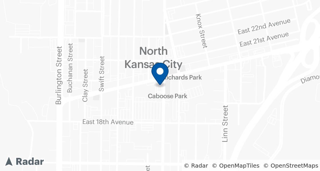Map of Dairy Queen Location:: 615 Armour Rd, North Kansas City, MO, 64116-3549